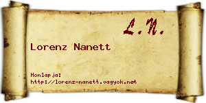 Lorenz Nanett névjegykártya